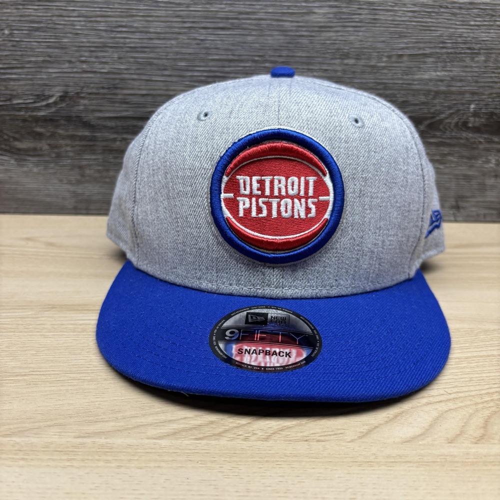 Detroit Pistons Hat Cap Snap Back Mens One Size Gray Blue NBA Basketball New Era